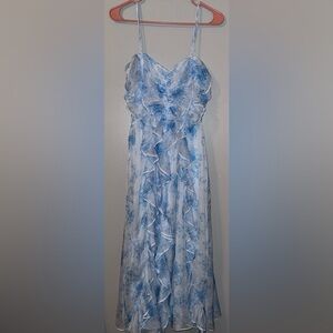 Blue floral pattern dress